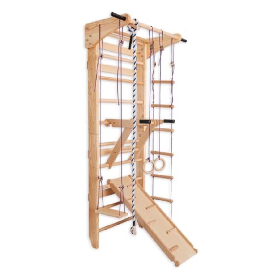 Gymnastic Ring Wood - Swedish Ladder Wall Bars with Pull-Up