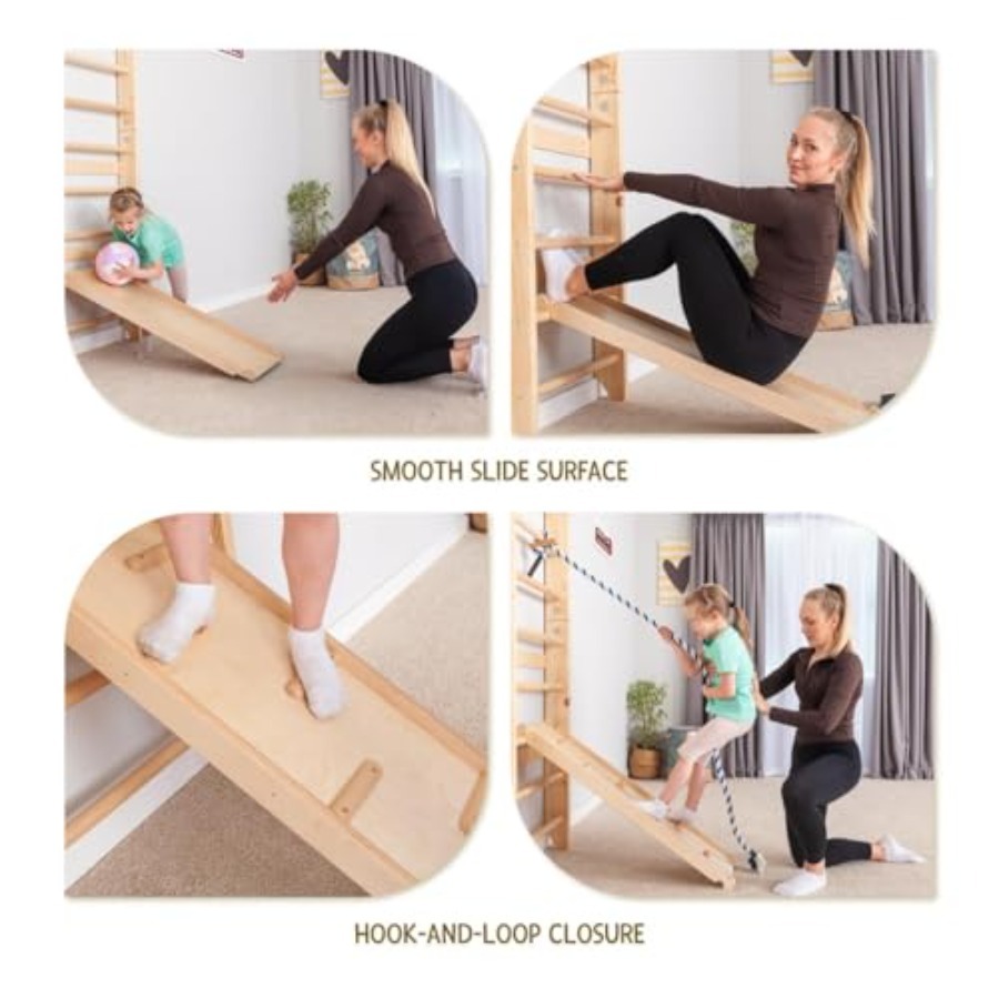 Swedish Ladder Wall Bars with  – обзор и цена Gymnastic Ring Wood