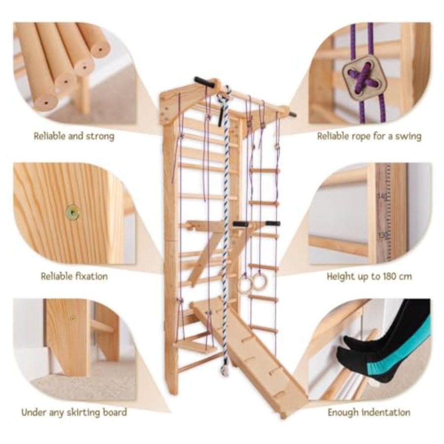 Swedish Ladder Wall Bars for h – обзор и цена Gymnastic Ring Wood