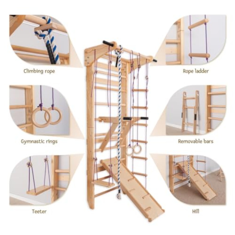 Swedish Ladder Wall Bars for h – обзор и цена Gymnastic Ring Wood