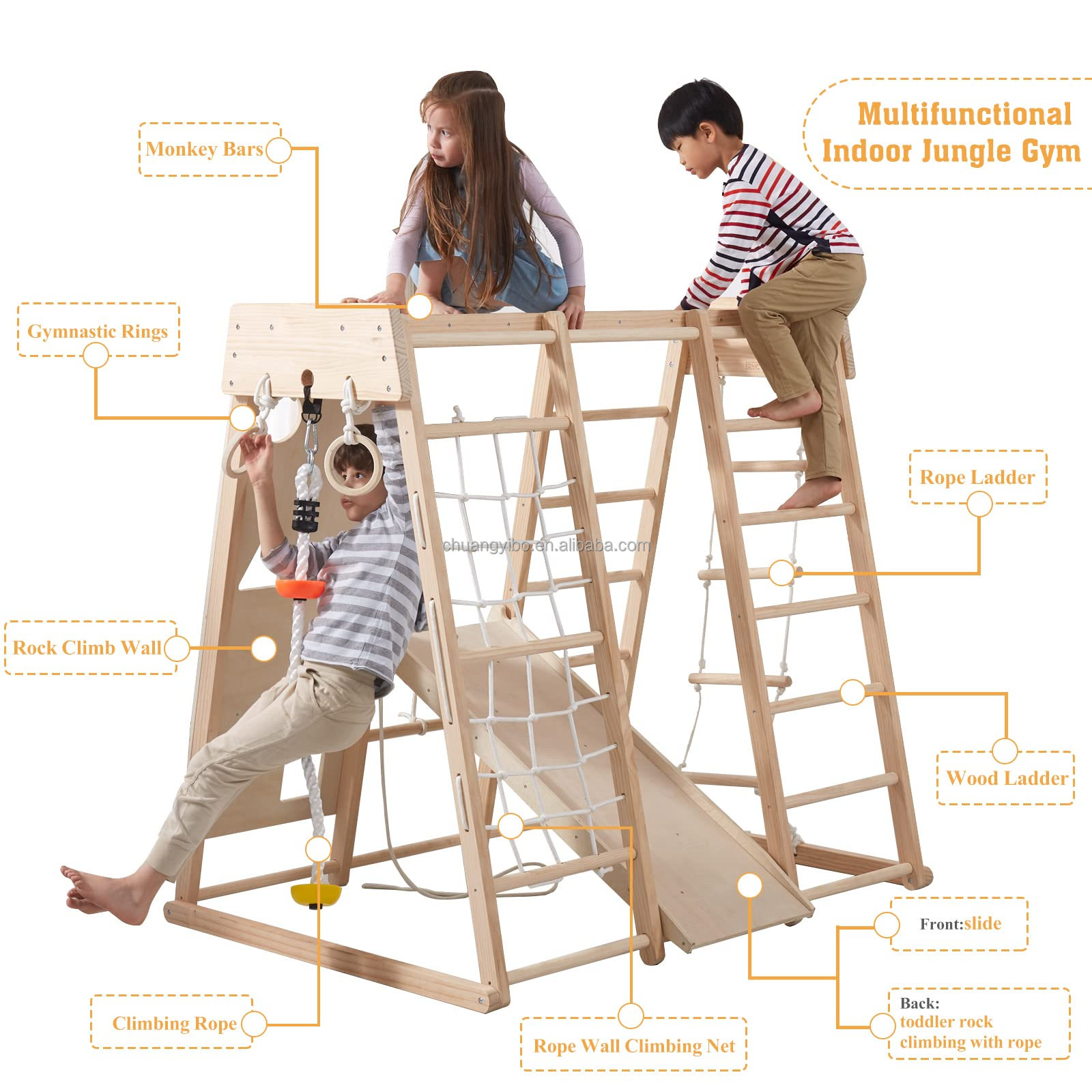 Indoor Playground Jungle Gym T – обзор и цена Gymnastic Ring Wood
