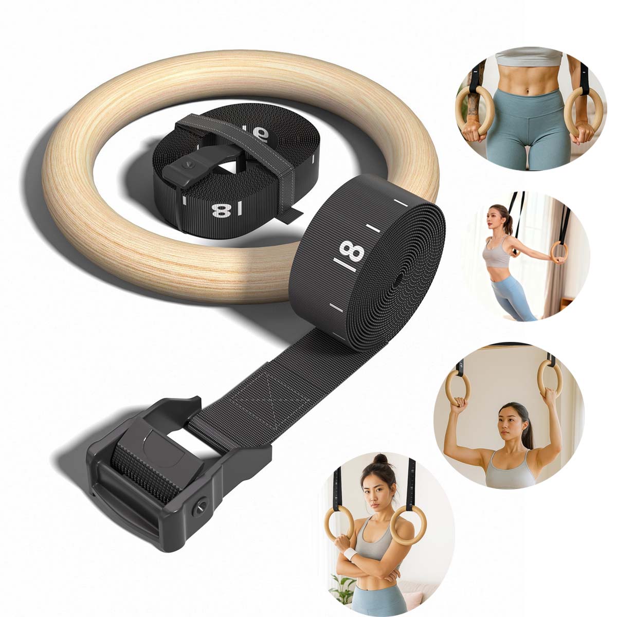 Adjustable Wood Gymnastics Rin – обзор и цена Gymnastic Ring Wood